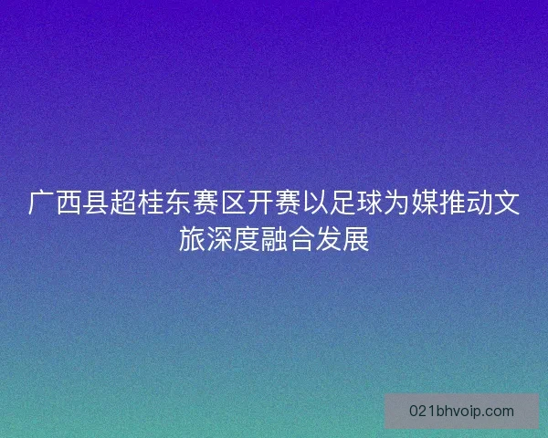 广西县超桂东赛区开赛以足球为媒推动文旅深度融合发展